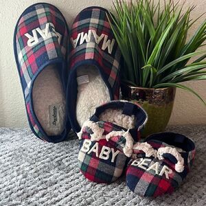 Dearfoams Women's and infant  slippers Mama Bear7-8//baby bear5-6